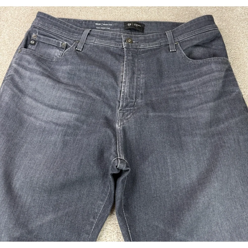 AG Adriano Goldschmied Tellis Modern Slim Jeans Men's 38x32 (Fits 36x27) Gray